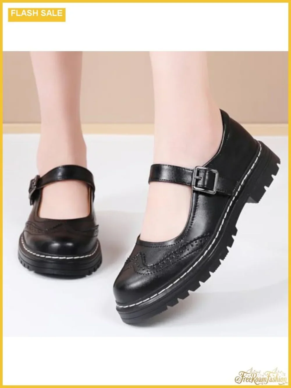 Mary Jane Platform Non-Slip Casual Dress Shoes Adjustable Strap